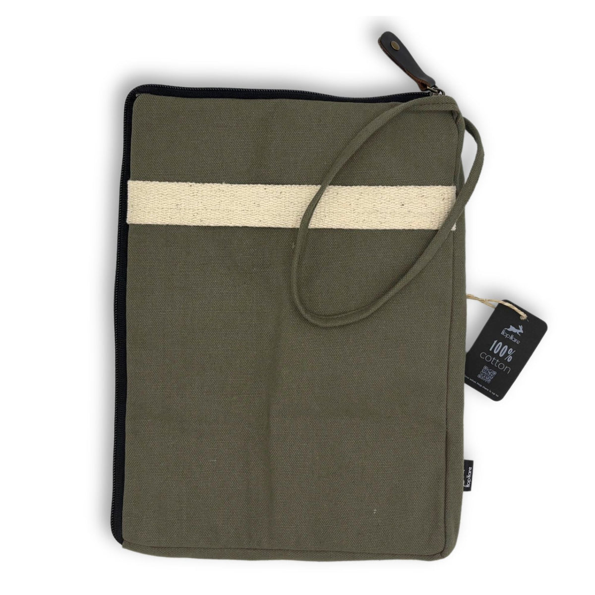 Canvas Large Laptop Pouch - Olive