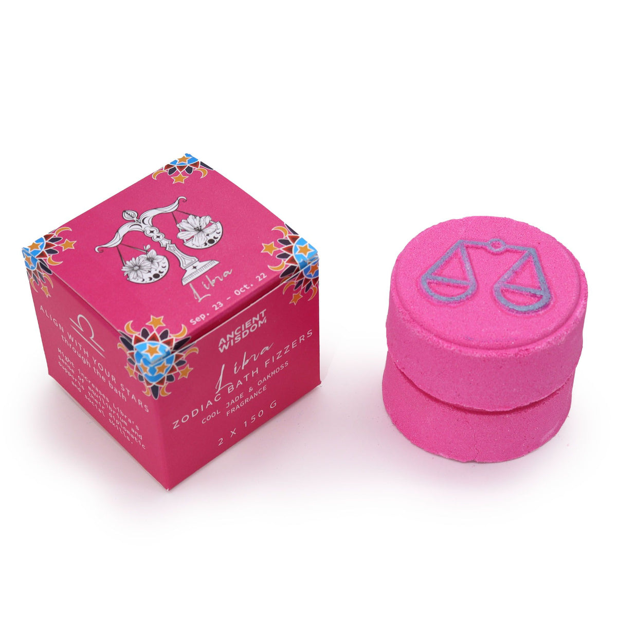 Set of Zodiac Bath Fizzers with Horoscope - Libra