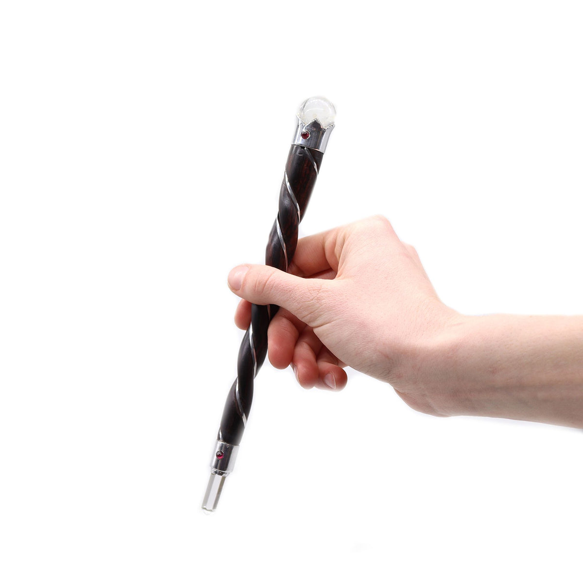 Twisted Wood and Rock Quartz Wand