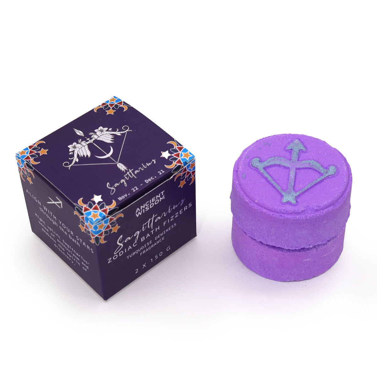 Set of Zodiac Bath Fizzers with Horoscope - Sagittarius