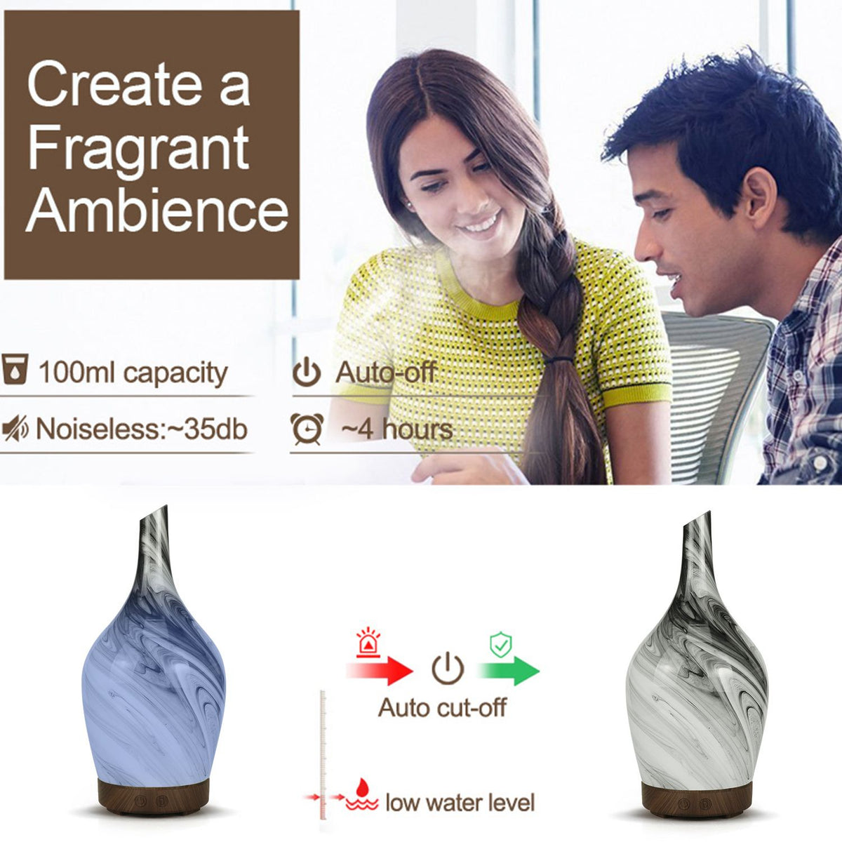 Aroma Atomiser - Glass Abstract Grey USB