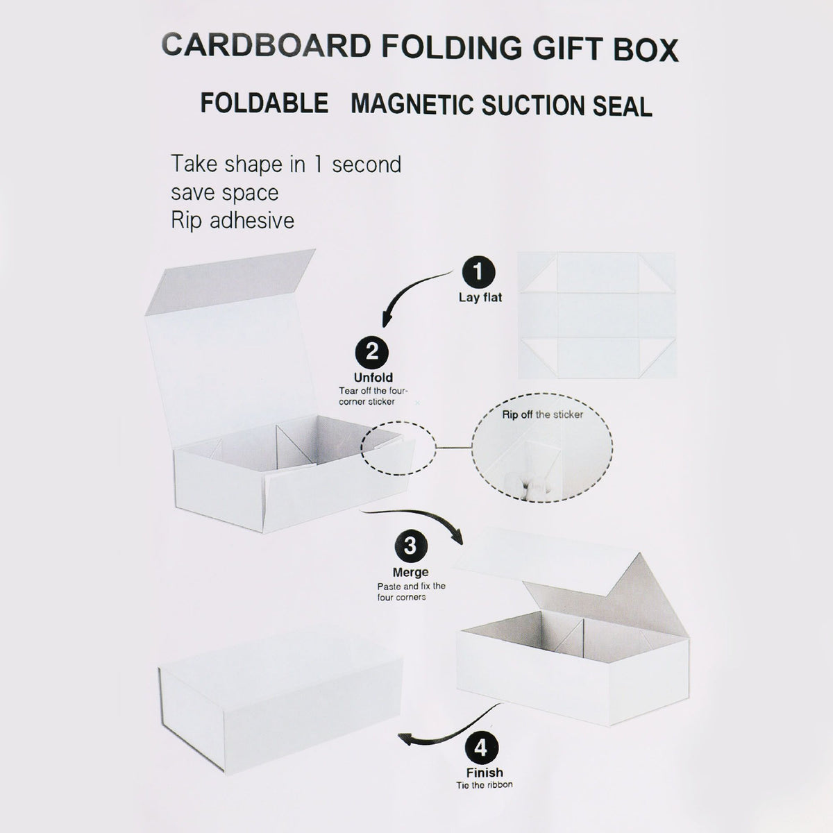 Flat Pack Gift Box - Extra Large (33x25x12cm) - Black