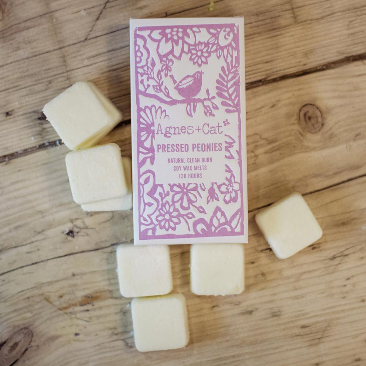 Agnes + Cat Box of 8 Wax Melts - Pressed Peonies