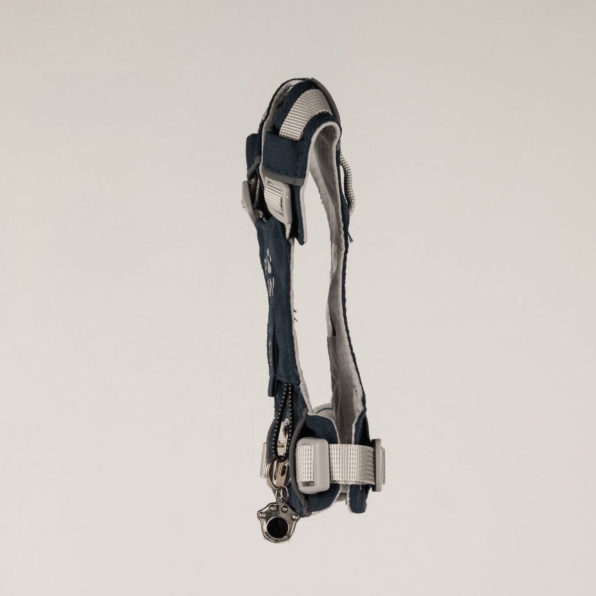 PAW - XS (2-4Kg) Dog Step-in Guardian Harness with Reflective Mesh - Rock Grey - Black Obsidian Charm