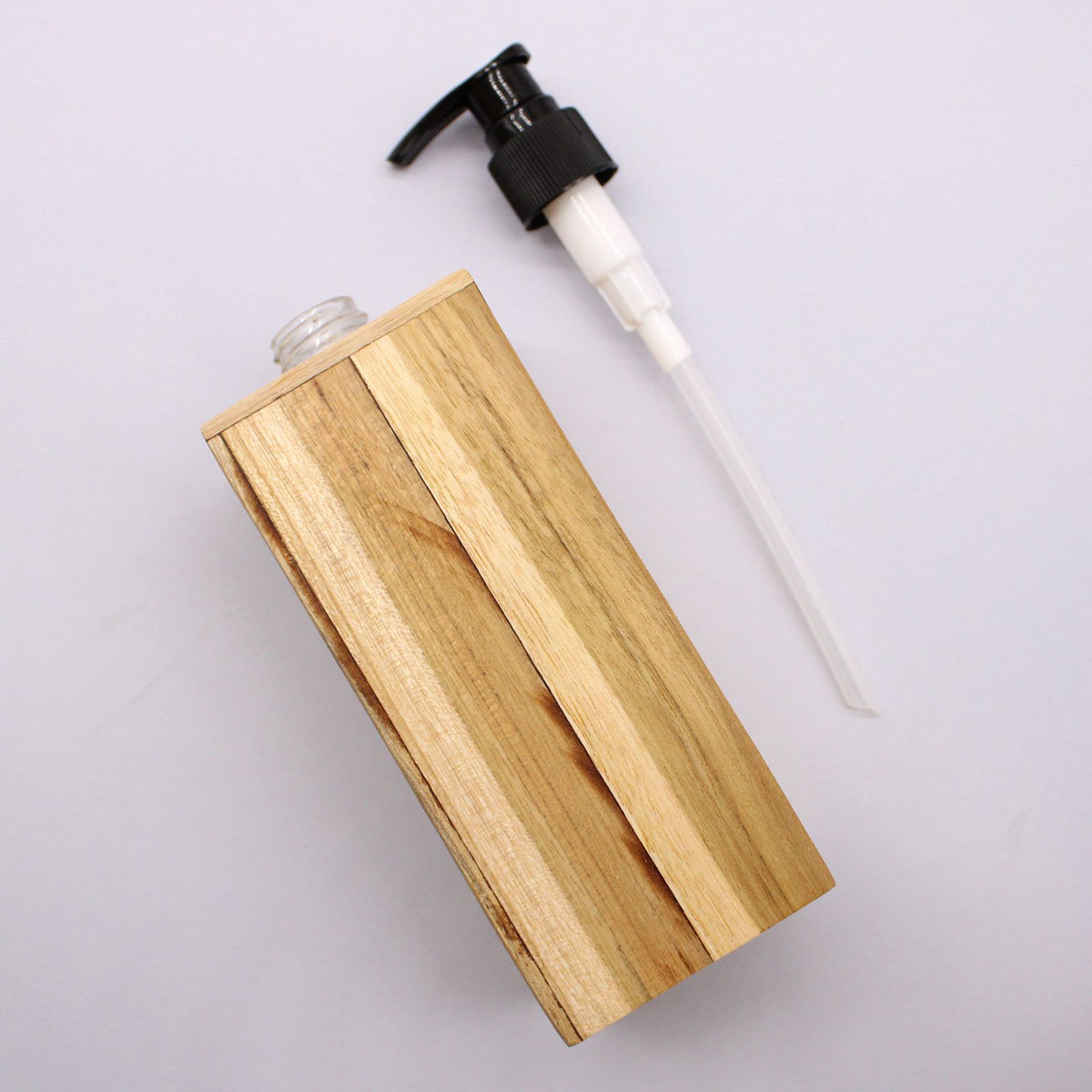 Natural Teakwood Soap Dispenser - Square