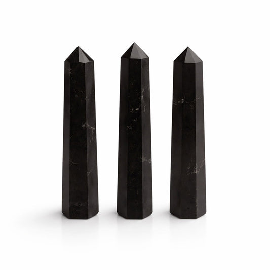 Gemstone Six Face Obelisk Point approx 11cm - Black Tourmaline