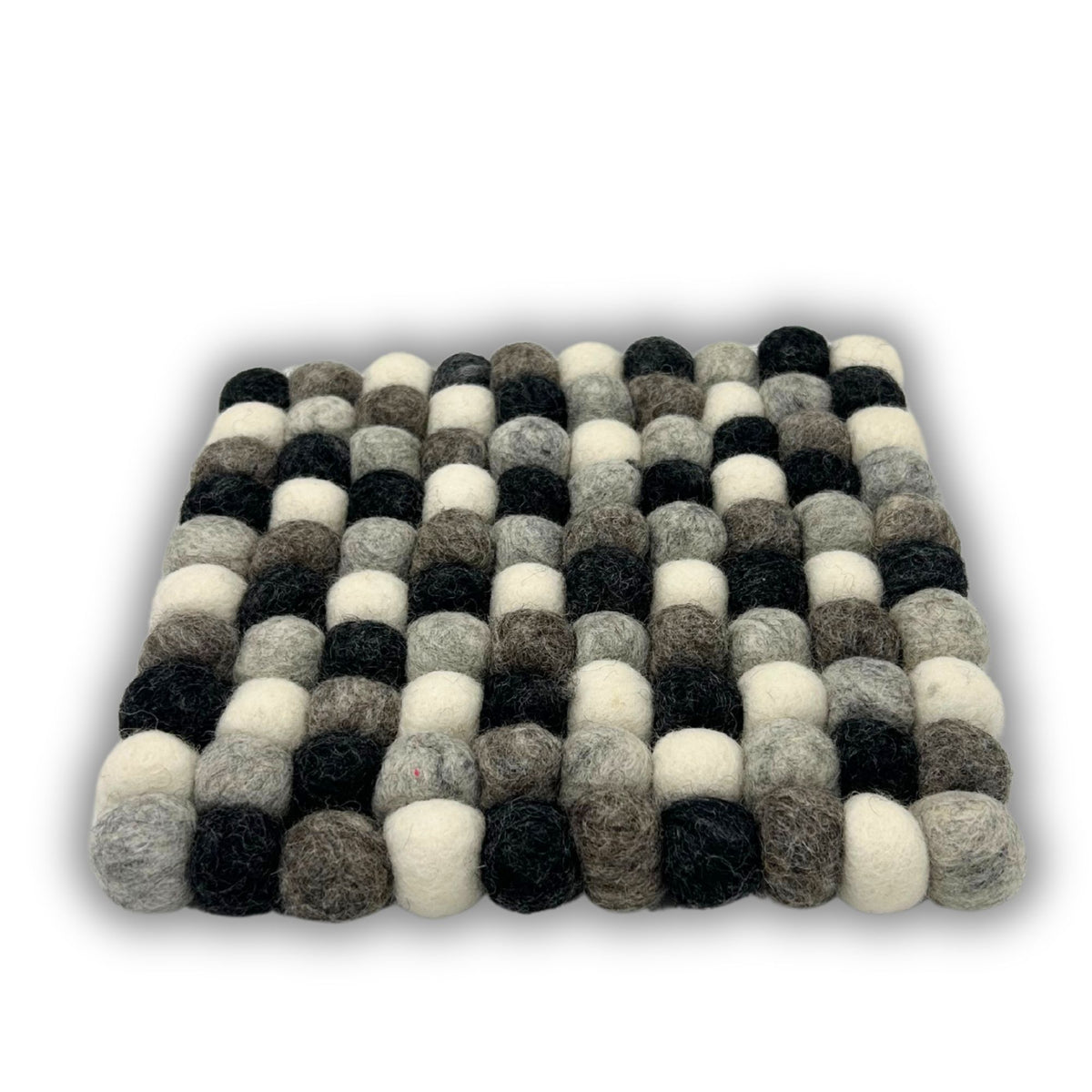 Felt Ball Square Coasters - Multi Grey colour (set of 4)