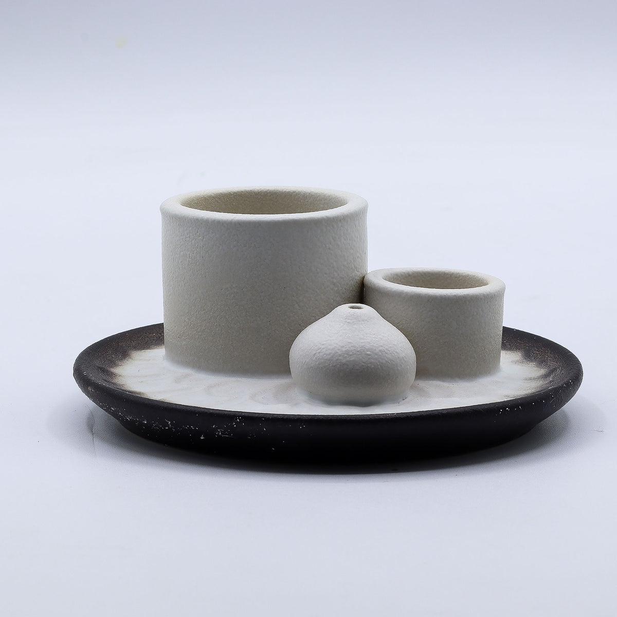 Palo Santo Stick & Smudge Holder - Mandala - White & Grey