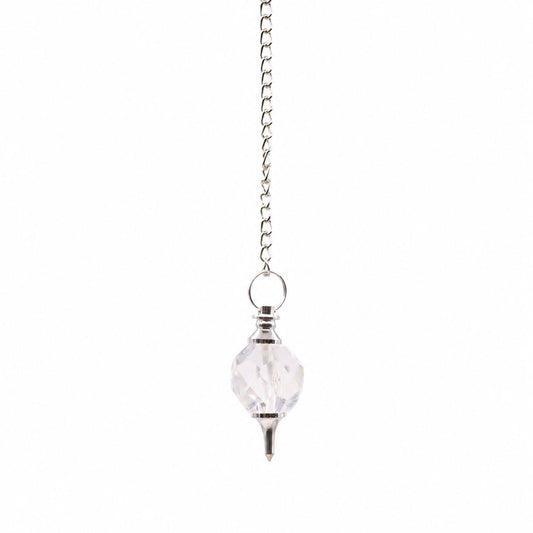 Facted Gemstone Pendulum - Rock Quartz