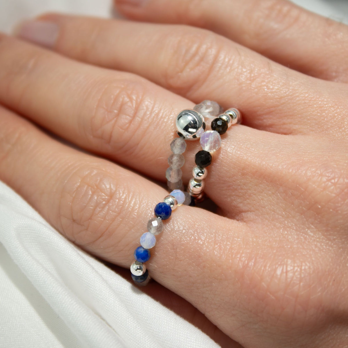 Nymph Spirit Gemstone Ring Set - Northern Lights