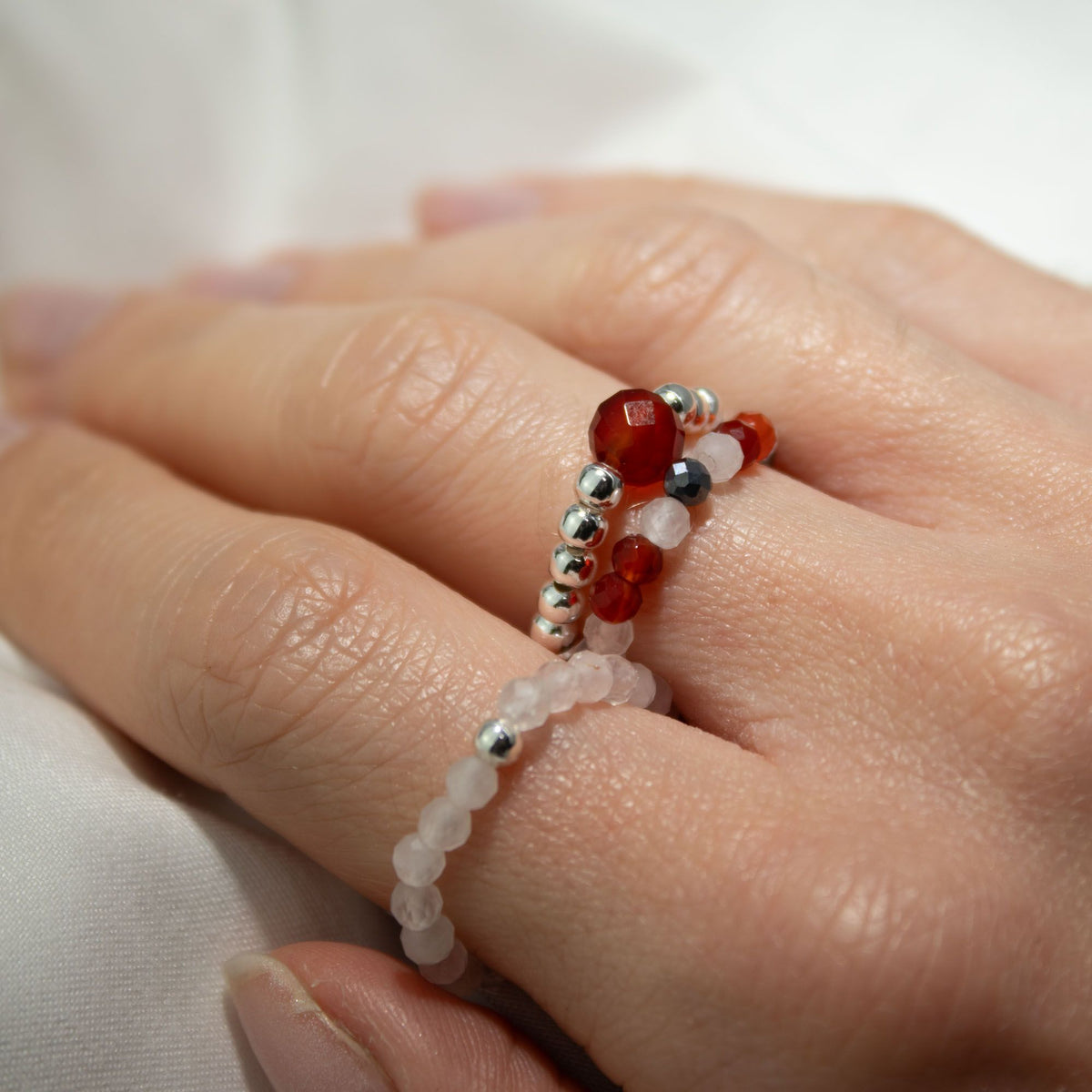 Nymph Spirit Gemstone Ring Set - Love & Flame