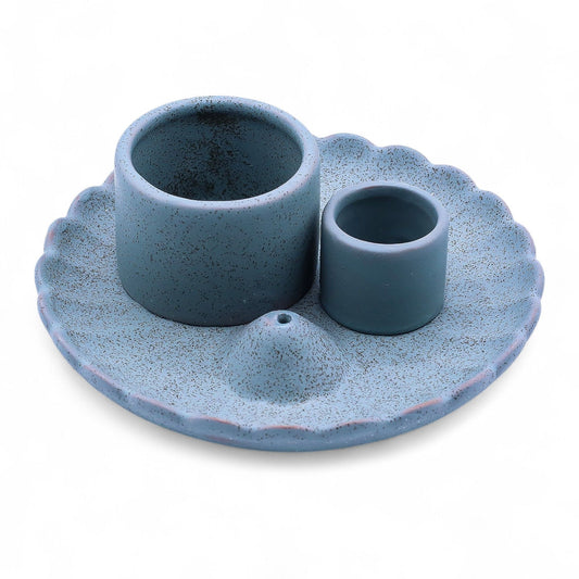 Palo Santo Stick & Smudge Holder - Lotus Flower - Blue