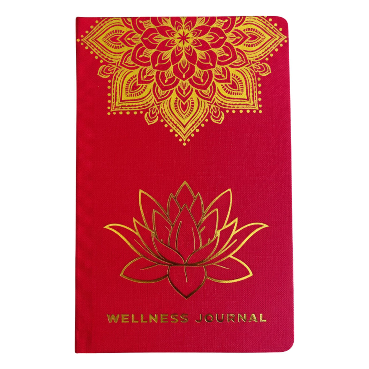 Red Wellness Journal - 120 pages - Golden Mandala and Lotus