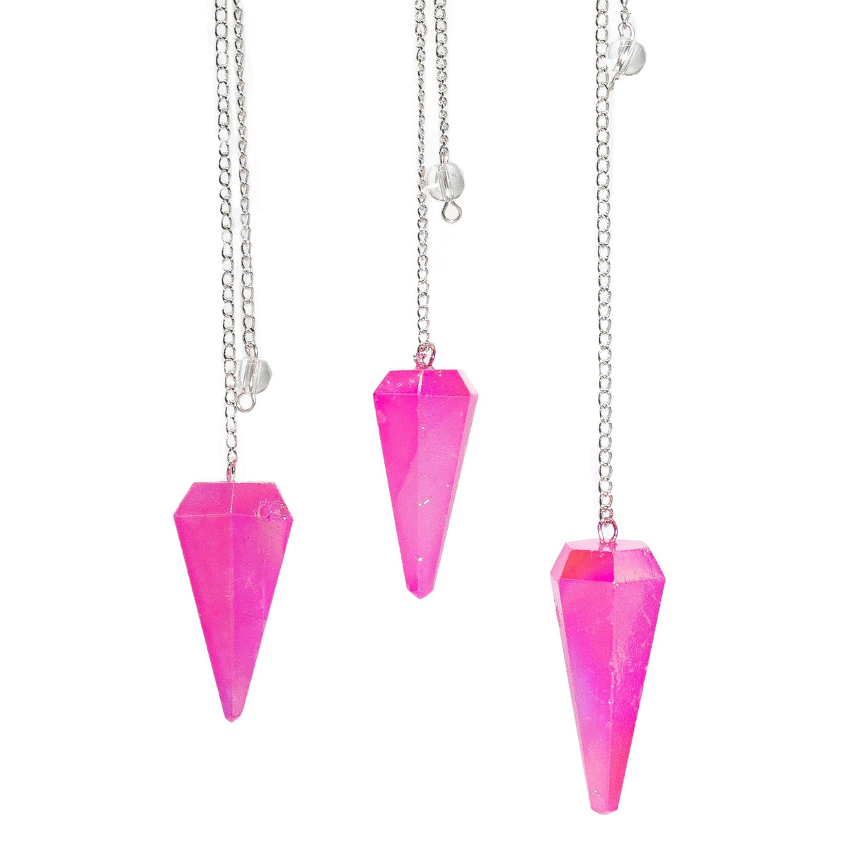 Six Sided Pendulum - Aurora Crystal Pink - 4cm