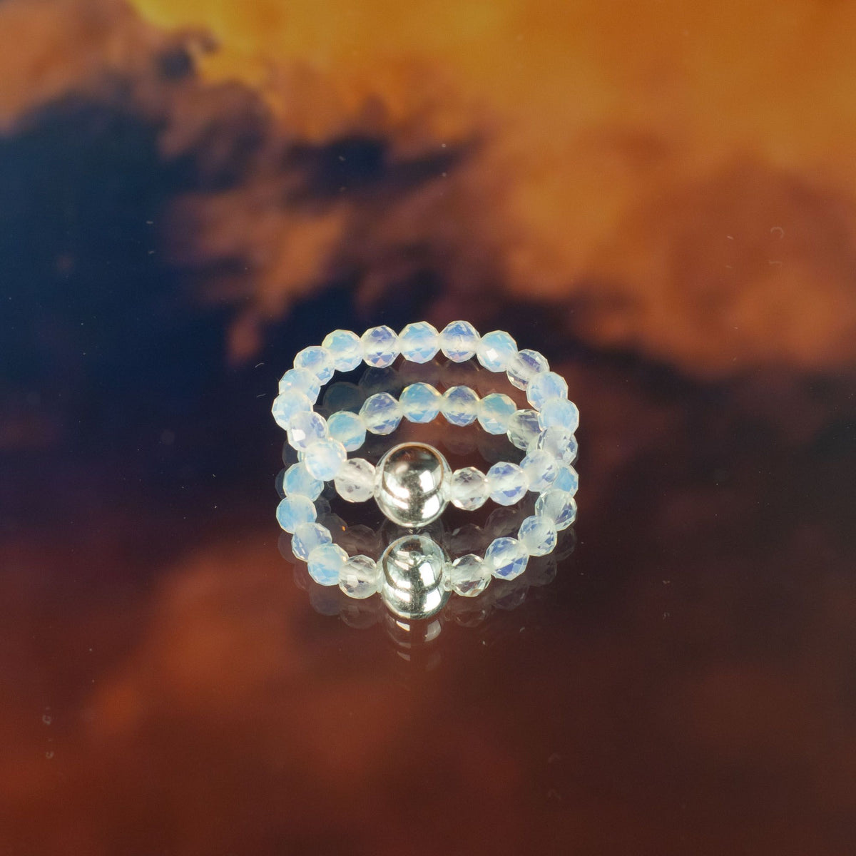 Nymph Spirit Gemstone Ring Set - Blood Moon