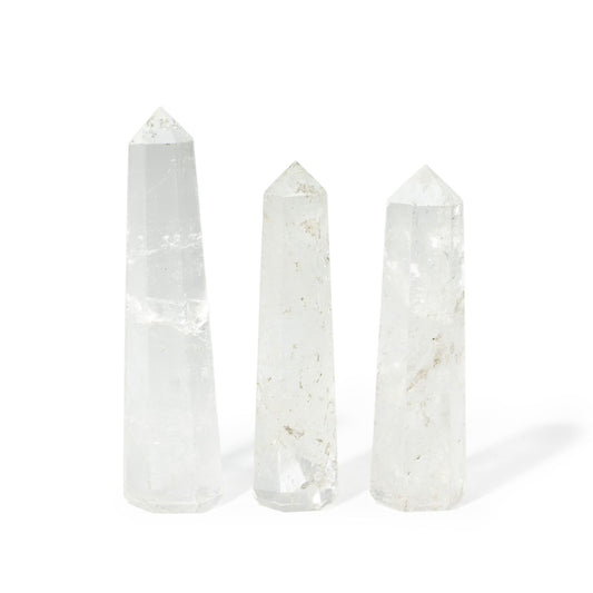 Gemstone Six Face Obelisk Point approx 11cm  - Clear Quartz