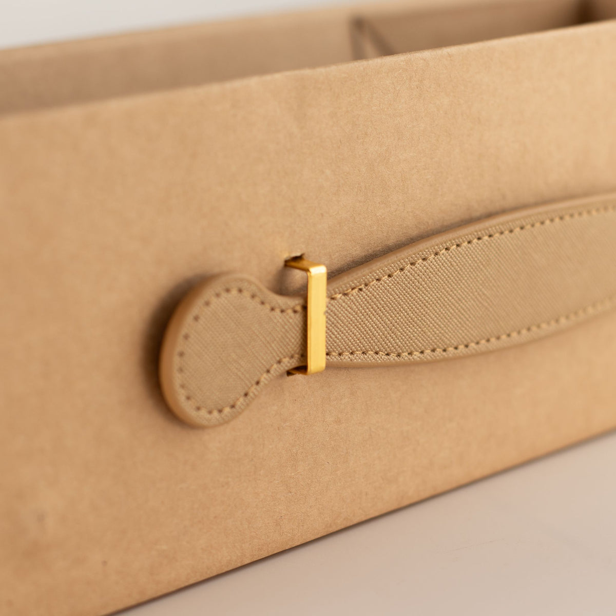 Flat Pack Gift Box - Wine Box Shape  (33.5x10x10.5cm) - Brown Craft