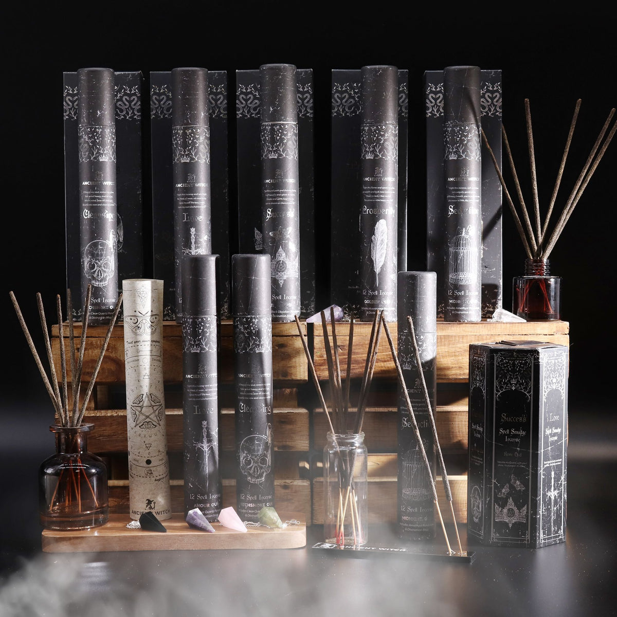 Ancient Witch Spell Incense - Seduction - Amethyst Pendulum